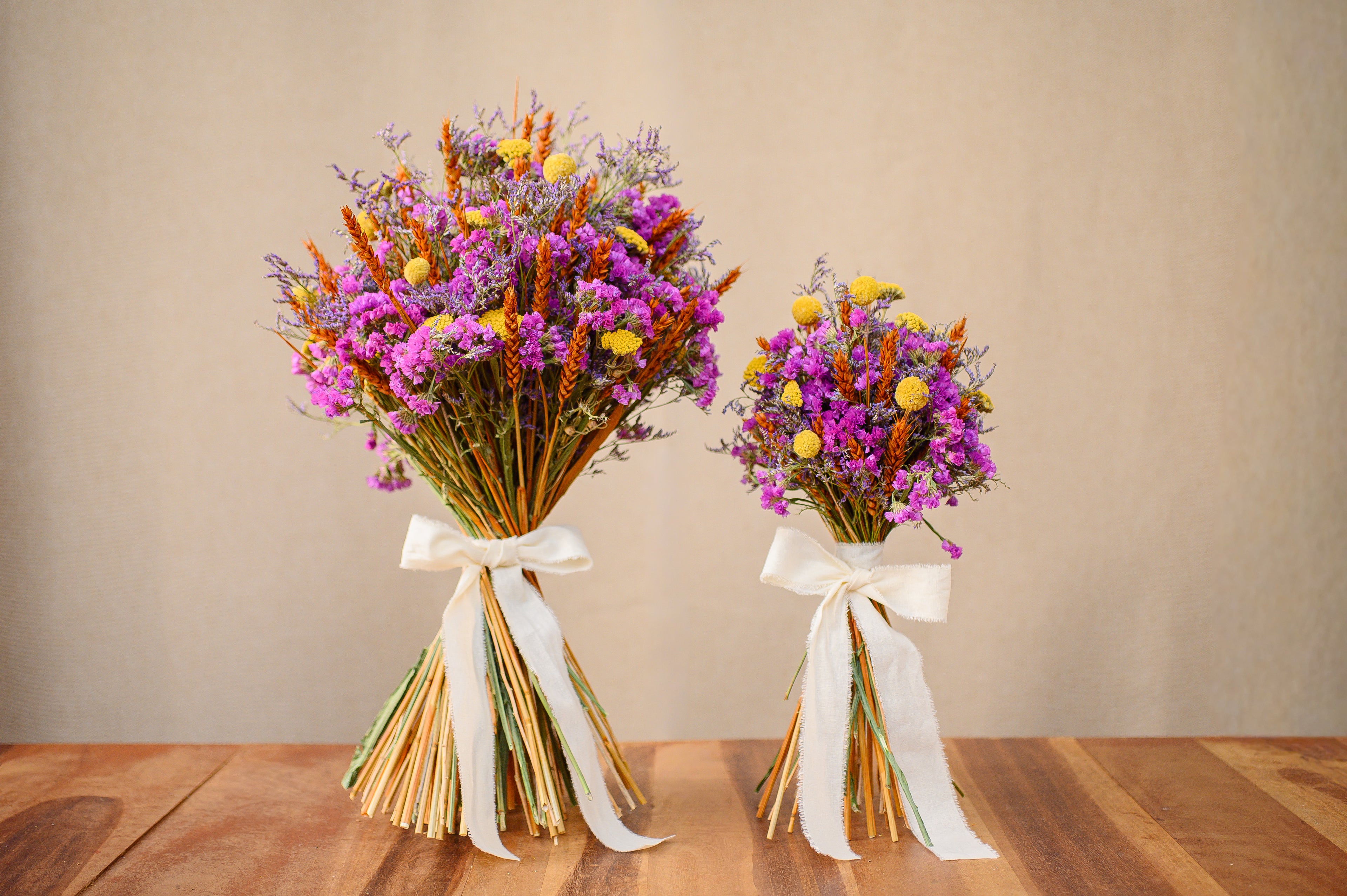 Bouquet de Flores Preservadas y Naturales de Larga Duración (Tonos Fuertes)
